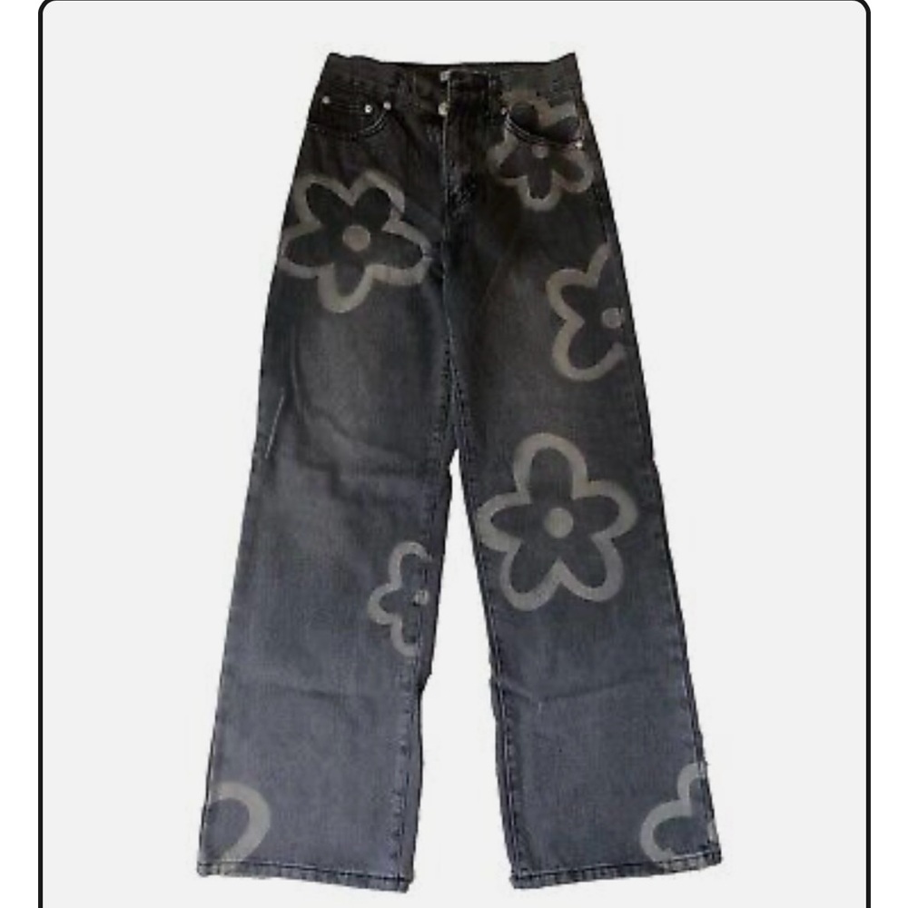 ADIKA Floral Patterned Gray Jeans